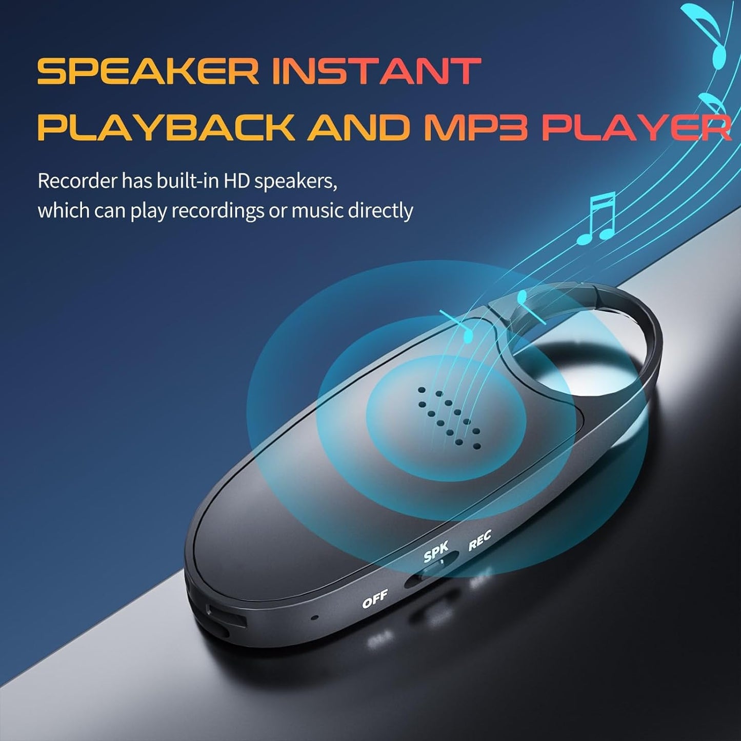 Digital Voice Activated Recorder With Playback, 4-in-1 Mini Magnetic Keychain Audio Recorder With AI Noise Cancelling, Small Voice Device For Lectures, Meetings